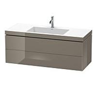 Duravit L-Cube c-bonded Ensemble suspendu, 2 tiroirs, sans trop-plein, 1 trou pour robinet, 1200x500x480mm, LC6929O8989