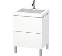 Duravit Meuble sous-lavabo L-Cube LC6936O1818 c-bonded, 2 tiroirs, 1 trou pour robinet, blanc mat