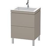 L-Cube Duravit vasque LC6936O4343 60 x48 cm, 2000 , basalte mat, 2 coulissants, au sol