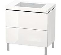 Duravit Meuble L-Cube c-bonded LC6937N2222 – 2 tiroirs, sans trop-plein, sans trou pour robinetterie