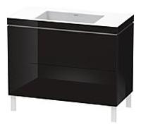 Duravit Meuble avec vasque L-Cube Vero Air LC6938N4040 2 tiroirs 100x48 cm Noir brillant