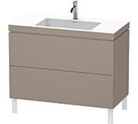 L-Cube Duravit vasque LC6938O4343 100 x 48 cm, 2000 , basalte mat, 2 coulissants, au sol