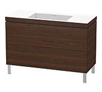 Duravit Meuble L‑Cube c‑bonded LC6939N6969 – 2 tiroirs, sans trou, 1200×698×480 mm, noyer brossé