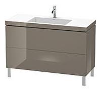 Duravit Ensemble vertical L-Cube c-bonded LC6939O8989 – 2 tiroirs 1 trou pour robinet Gris Flanelle
