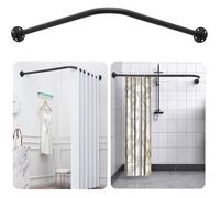 L Forme Tringle À Rideau De Douche, Extensible Angle Barre De Douche Inox, 60-101 Cm Réglable Barre Rideau Douche Pour Salle De Ba