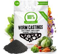 L’humus de Vers 1,5 Liter - Engrais Universels Vermicompost Organique pur - Terreau Naturel Pour la Construction et L'amélioration des Plantes - Baltic Worm
