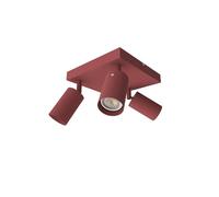 L+ Luminaire Intérieur Plafonnier en métal, forme phare, dimensions 30 cm X30 cmX15 cm, couleur rouge opaque, Made in Italy