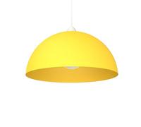 L+, Lustre suspendu, en métal, forme demi-sphère, diamètre 40cm, 1x E27, couleur jaune RAL 1018 (jaune, 40 cm)