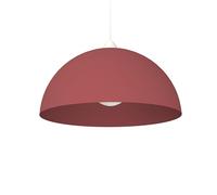 L+, Lustre suspendu, en métal, forme demi-sphère, diamètre 40cm, 1x E27, couleur rouge RAL 19-1533 TCX (rouge Cowhide, 40 cm)
