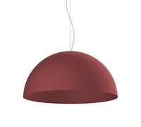 L+, Lustre suspendu, en métal, forme demi-sphère, diamètre 60cm, 1x E27, couleur rouge RAL 19-1533 TCX (rouge Cowhide, 60 cm)