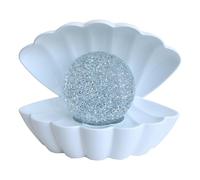 L & P Home & Gifts Lesser & Pavey Lampe d'ambiance à changement de couleur en forme de coquillage à paillettes blanches (LP49420)