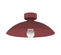 L+ Plafonnier d'LED, modèle à dôme en métal - Diamètre 30cm - Douille : E27 (ampoule non fournie) - Made in Italy - Design moderne pour la cuisine et le salon (Rouge Cowhide)