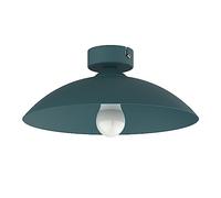 L+ Plafonnier d'LED, modèle à dôme en métal - Diamètre 30cm - Douille : E27 (ampoule non fournie) - Made in Italy - Design moderne pour la cuisine et le salon (Bleu Méditerranée)