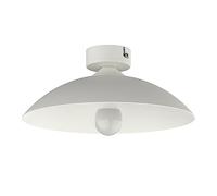 L+ Plafonnier d'LED, modèle à dôme en métal - Diamètre 30cm - Douille : E27 (ampoule non fournie) - Made in Italy - Design moderne pour la cuisine et le salon (Blanc)