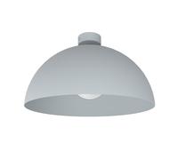 L+ Plafonnier moderne en forme de dôme, demi-sphère, abat-jour en métal, 40 cm, E27, pour cuisine, salon, chambre à coucher, design moderne, gris