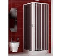 Pinto Cabine de douche Acquario 90x90 cm PVC – Portes pliantes réversibles – Blanc mat
