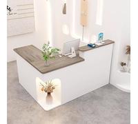 L-S Bureau de réception moderne avec support verrouillable, table de comptoir en bois Sk pour beaux salons, bureaux, bureaux de vente au détail et solutions de service client