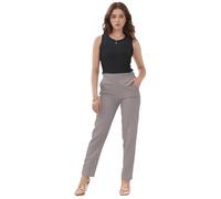 L S U Pantalon pour femme extensible léger finement cousu demi-élastique à enfiler pantalon de travail formel, beige, 52 Taille courte