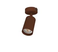 L+ Spot orientable «LED» en métal, à fixer au plafond ou au mur - Raccord «GU10» - Made in Italy - Diamètre 6 cm - Design moderne pour la cuisine et le salon (Corten)