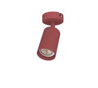 L+ Spot orientable «LED» en métal, à fixer au plafond ou au mur - Raccord «GU10» - Made in Italy - Diamètre 6 cm - Design moderne pour la cuisine et le salon (Rouge Cowhide)