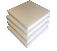 L22G 4 Coussins de Chaise d'assise Confortable Galette Plaque de Mousse Tailles: 40cm/40cm x 3 cm Blanc Ameublement Tapissier Mousse Made in France