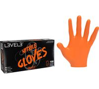 L3VEL3 Gants en nitrile L Orange