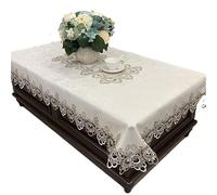 L6NqIAG Napperon Dentelle Nappe rectangulaire brodée en Dentelle, Couverture de Table à Fleurs, élégante, ajourée, Serviettes, décoration Manger(Color1,110X160cm)