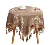L6NqIAG Napperon Dentelle Nappe Ronde/carrée avec Couverture de Table brodée par Gland for la décoration Mariage Nappe Ronde(Type2,150x150cm Square)