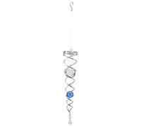 LA BAIESO Carillon à Vent Moulin à Vent Cristal MéTallique Boule de Cristal Vent Spinner Cloche Queue en Spirale pour la DéCoration de Jardin ExtéRieur