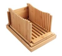 LA BAIESO Trancheuse à Pain en Bambou et Ajustable pour Pain Maison | Cadre robuste et antidérapant pour stabilité sur le plan de travail, 3 rainures d'épaisseur et bac à miettes inclus.