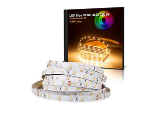 La bande LED VERO blanc chaud (2700K) CRI 96 24W 5m 24V IP20