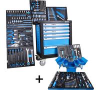 La boîte à outils DeTec. 3066 Chariot d'atelier 6 tiroirs y compris caisse à outils pliable,Caisse à outils portable remplie d'outils