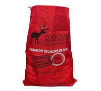 LA BOUTIQUE DE Noël - Sac Hotte Père Noël - Hotte Pere Noel, Toile de Jute, Personnalisable - Sac Cadeau Noel, 70 x 49 cm, Rouge - Décoration de Noel - - Rouge