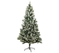 LA BOUTIQUE DE NOËL Sapin de Noel Artificiel Réaliste Enneigé, Sapin Artificiel Vert Enneigé, Pieds Métal et Gants Inclus - Arbre de Noel en PVC Ignifugé - 180 cm - Blanc