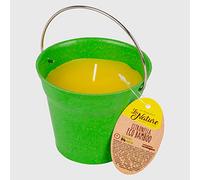 La Briantina Bougie à la citronnelle Eco Bambu, pot écologique à seau, durée 14 heures, couleur aléatoire