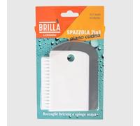 La Briantina Brosse Multifonction 2 en 1 pour comptoir de Cuisine, évier et Table, Poils synthétiques et spatule en Caoutchouc, 11,5 x 9 cm, Couleur Blanc et Gris