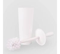 La Briantina Ensemble Brosse et Porte-Brosse de Salle de Bain, Complet WC avec Couvercle Pratique, Couleur Blanc