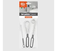 La Briantina Lot de 3 brosses Anti-calcaire Multi-usages pour Salle de Bain et Cuisine - Brosses pour canalisations, siphons et robinets, Formes différentes, fabriquées en Italie