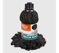 La Briantina Rechange Vadrouille Tresse Noire en Microfibre 150 g - Efficace et Durable pour Chaque Sol - Filetage Universel 30 cm