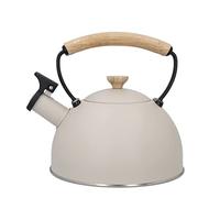 La Cafetière 1.6L Whistling Kettle, cadre en acier inoxydable avec poignée en bois facile à saisir et anti-brûlure, bouilloire à thé sécurisée par induction pour faire bouillir de l'eau