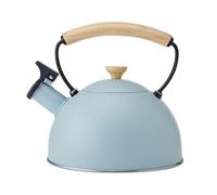 Bouilloire à sifflet 1.6 L bleu ciel manche en bois La Cafetière