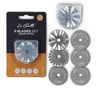 La Canilla - 6 Lames de Rechange Assorties de 45 mm pour Cutter Rotatif compatibles avec Fiskars, Olfa et autres | Valable pour tous les types de Tissus, Patchwork, Scrapbooking, Couture et Artisanat