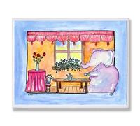 La chambre d'enfant par Stupell Thé pour deux éléphant et Mouse rectangle plaque murale