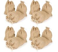 La Cordeline 3 Sacs Toile Jute 30x35 cm Cordon, Sac stockage Conservation Pomme de terre, Sac récolte, Noix (Lot de 4)
