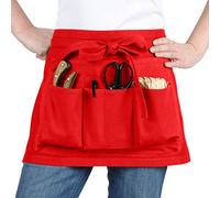 La Cordeline - CJN45ROC - Tablier de Jardin avec Poches Broderie - Rouge - H23 x L46 cm