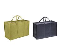 La Cordeline CJN50K Sac Multi-Usages en Jute Kaki 65 x 30 x 40 cm 72 L & Cabas Toile de Jute Gris Anthracite 55 x 35 x 25 cm 48 Litres - Pour Courses et Bois