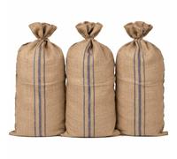 La Cordeline Lot 3 Sacs en toile de jute Naturel 68x112cm Premium 643 gr/m² Capacité 100kg