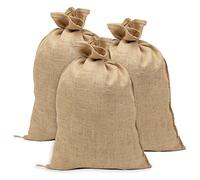 La Cordeline Lot de 3 Sacs en Toile de Jute 41 x 60 cm - 400 g/m² Résistants - Capacité 15 kg - Sacs de Jardin, Récolte, Déchets Verts, Stockage Pommes de Terre, Bois, Fruits et Légumes