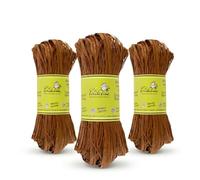La Cordeline - Raphia Naturel Marron - Lot 3 x 50g | Lien Souple & Résistant pour Jardinage, Art Floral, Loisirs Créatifs et Décoration de Cadeaux Premium