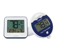 La Crosse Technology 331-09667-INT Thermomètre de piscine sans fil avec écran LCD intérieur, blanc